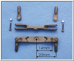 CFK Doppelgabelservohebel 14/20 mm für Graupner