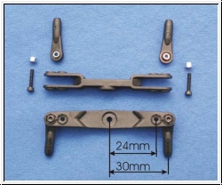 CFRP double fork servo lever 24/30 mm for Hitec